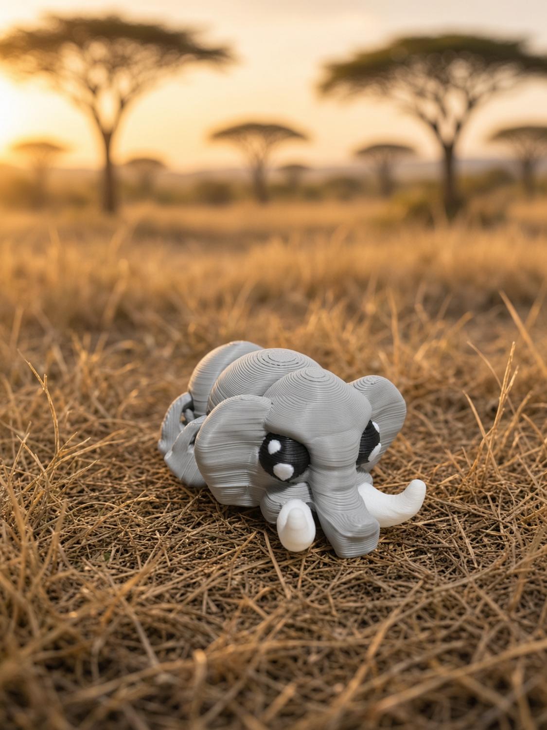 Éléphant articulé, impression 3D, photo 2