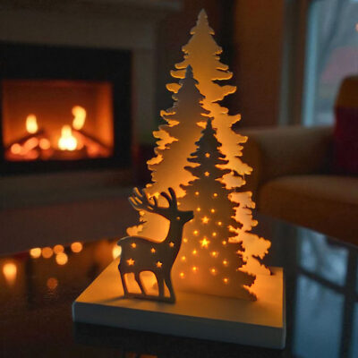 Scène de Noël avec porte-veilleuse DEL