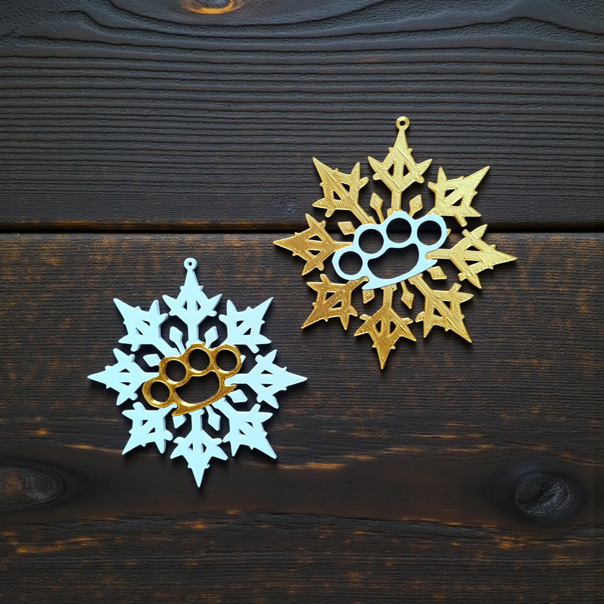Set of 2 “Snowflake Punch” tree ornaments — view 2
