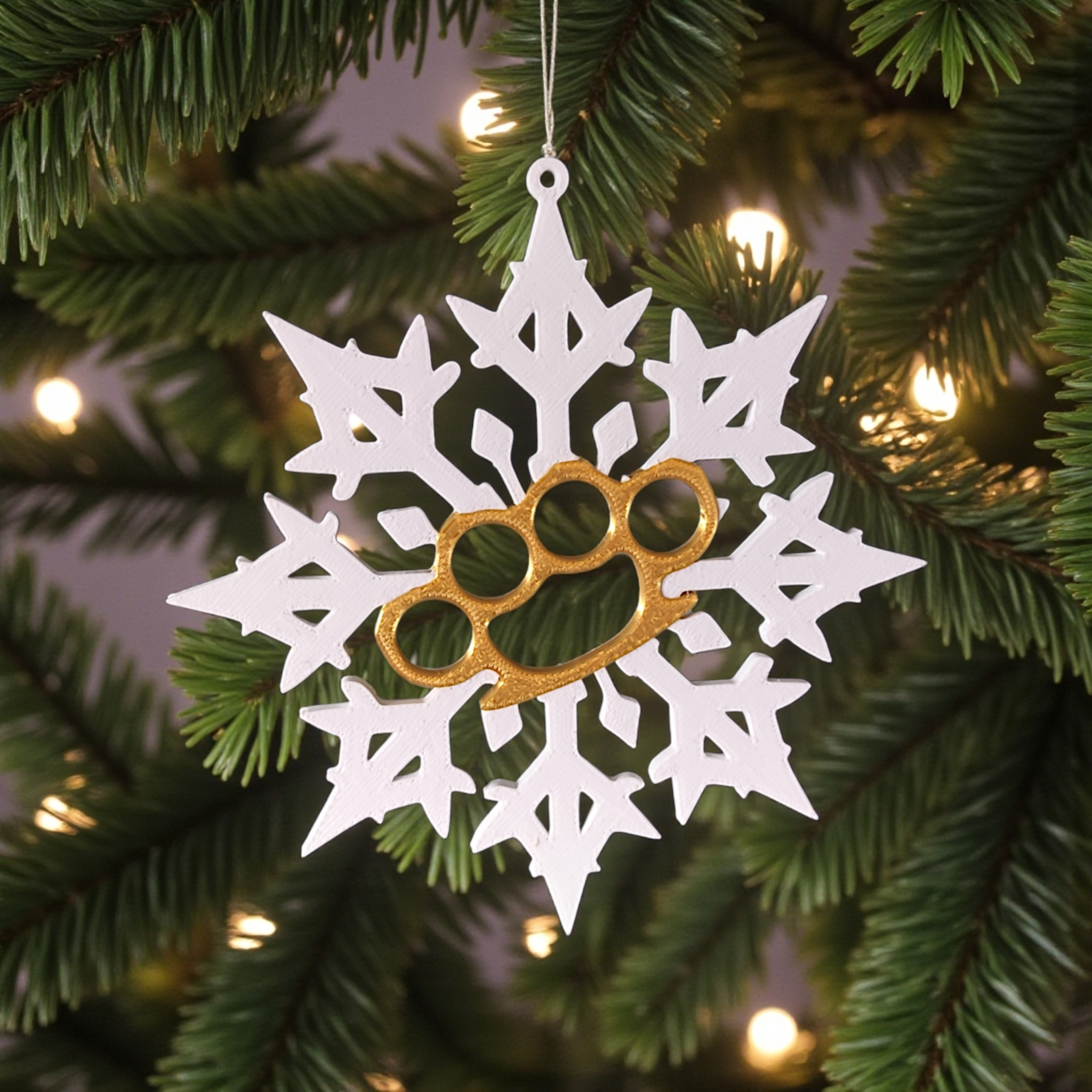 Set of 2 “Snowflake Punch” tree ornaments — view 3