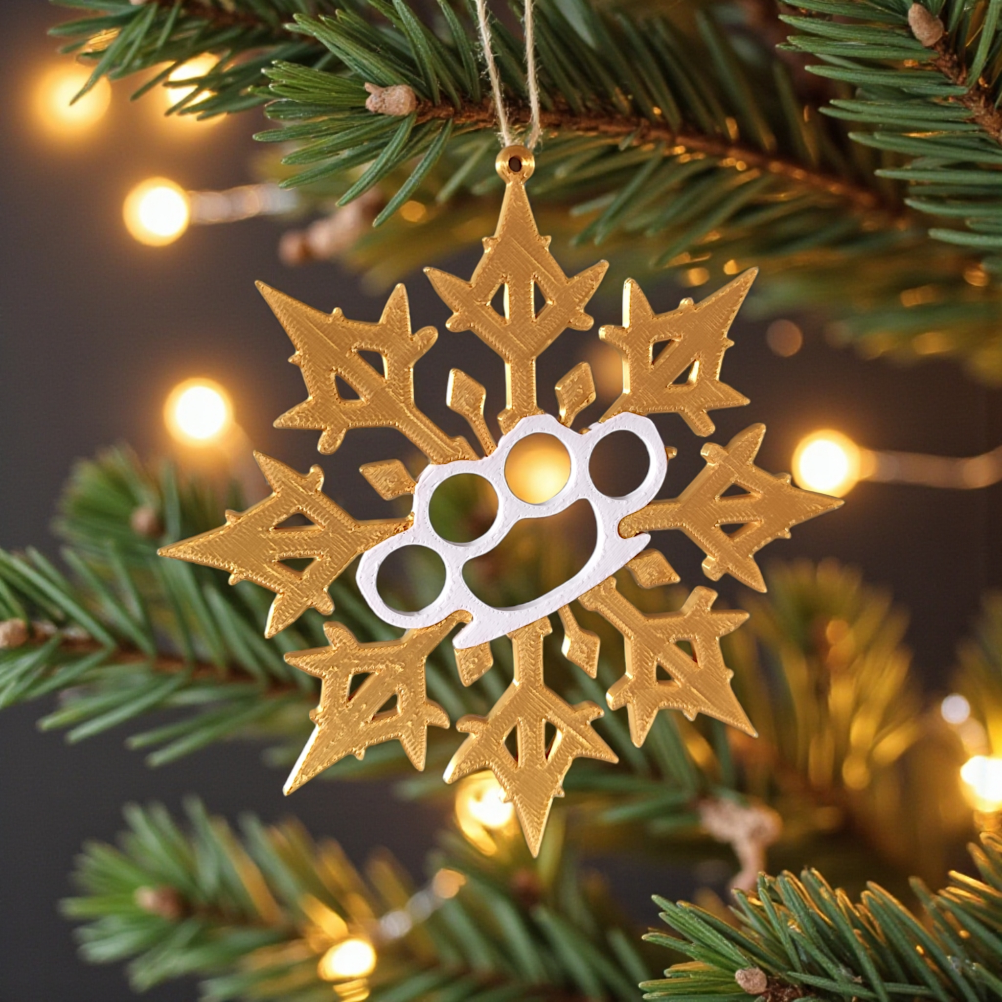 Set of 2 “Snowflake Punch” tree ornaments — view 4