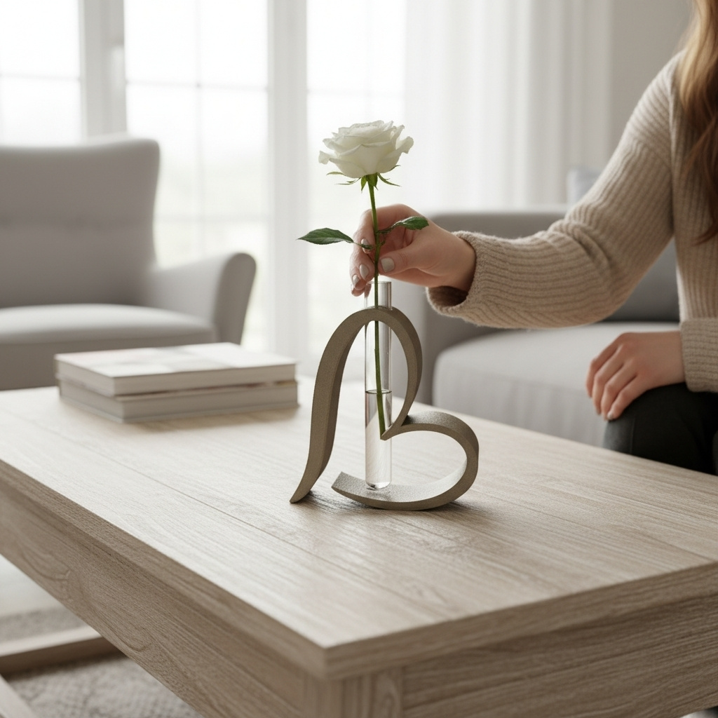 Heart vase with matching test tube
