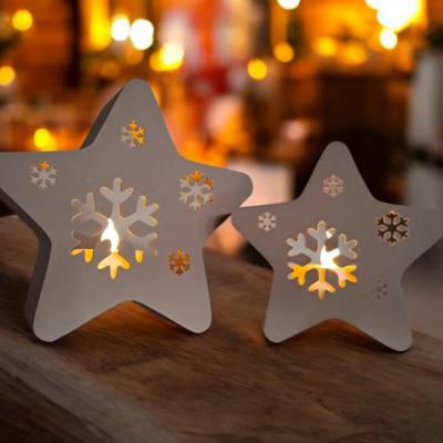 Étoile décorative flocons pour lampion DEL (grande, petite ou ensemble), impression 3D