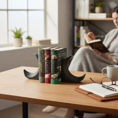 Crescent moon bookends (pair)
