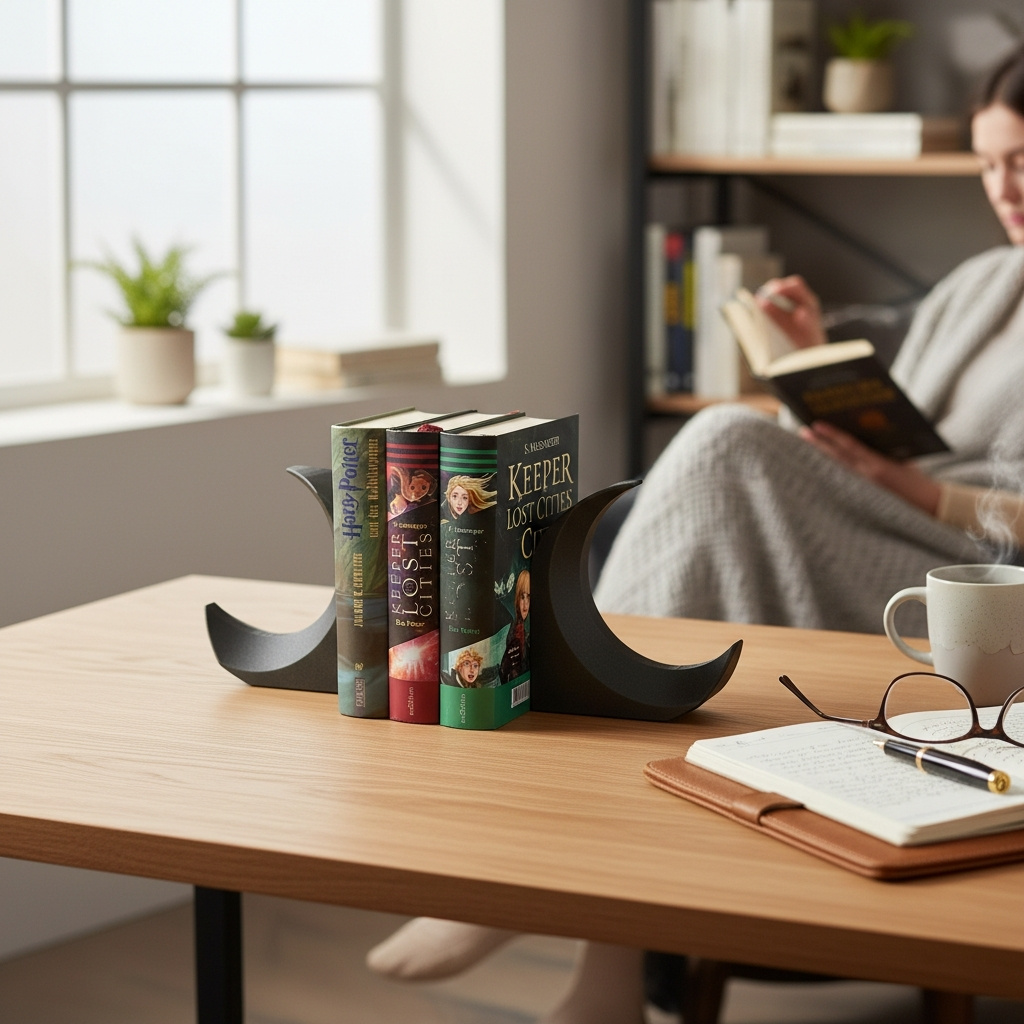 Crescent moon bookends (pair)
