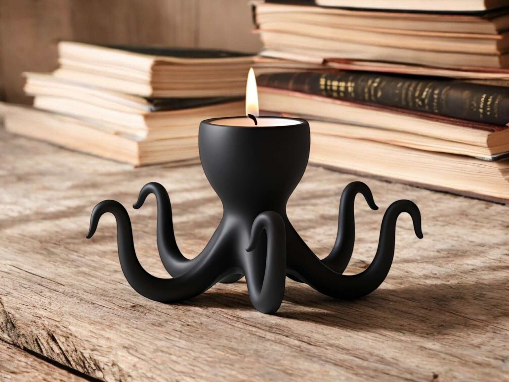 Minimalist octopus night light holder — view 4
