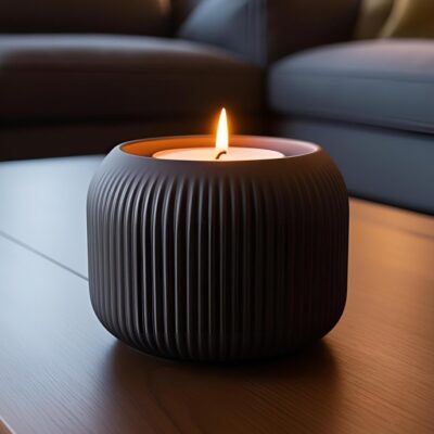 Porte-veilleuse DEL nervuré minimaliste