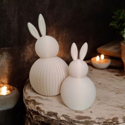 Duo de lapins de Pâques nervurés