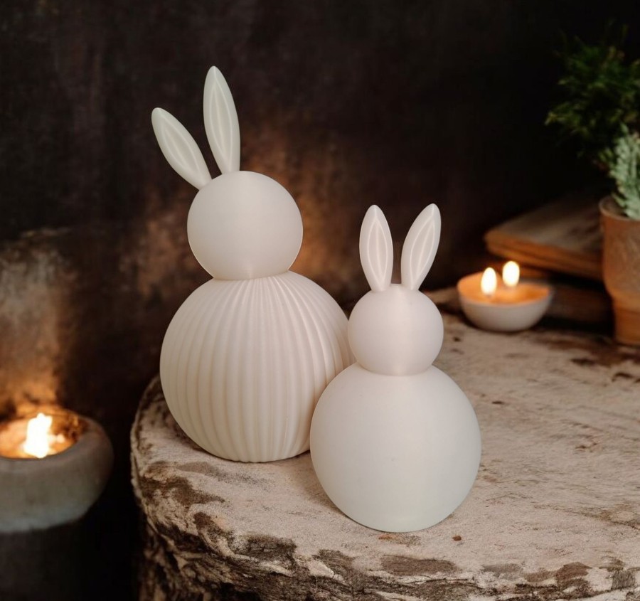 Ribbed Easter bunny duo