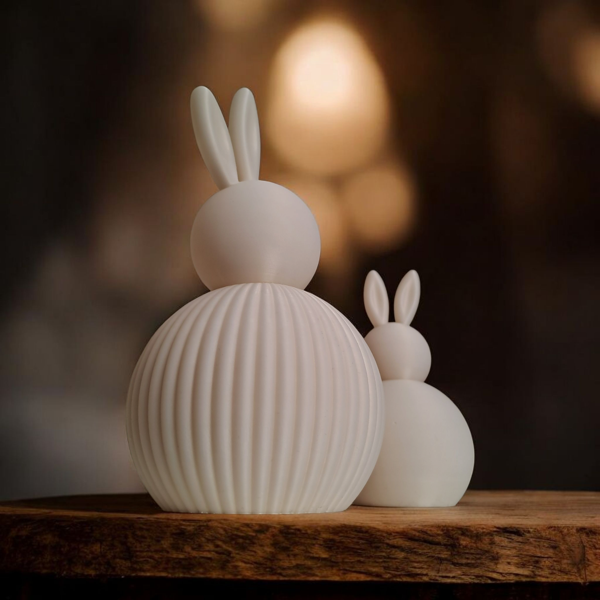 Ribbed Easter bunny duo — view 2