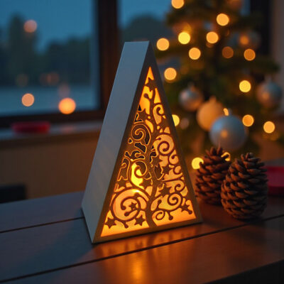 Lanterne sapin pyramidal (veilleuse DEL)