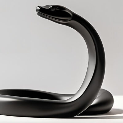 Serpent mamba noir minimaliste