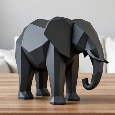 Éléphant low poly minimaliste