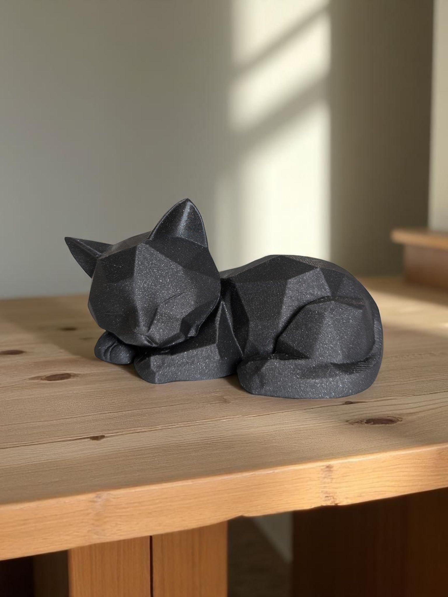 Chaton low poly endormi — vue 3