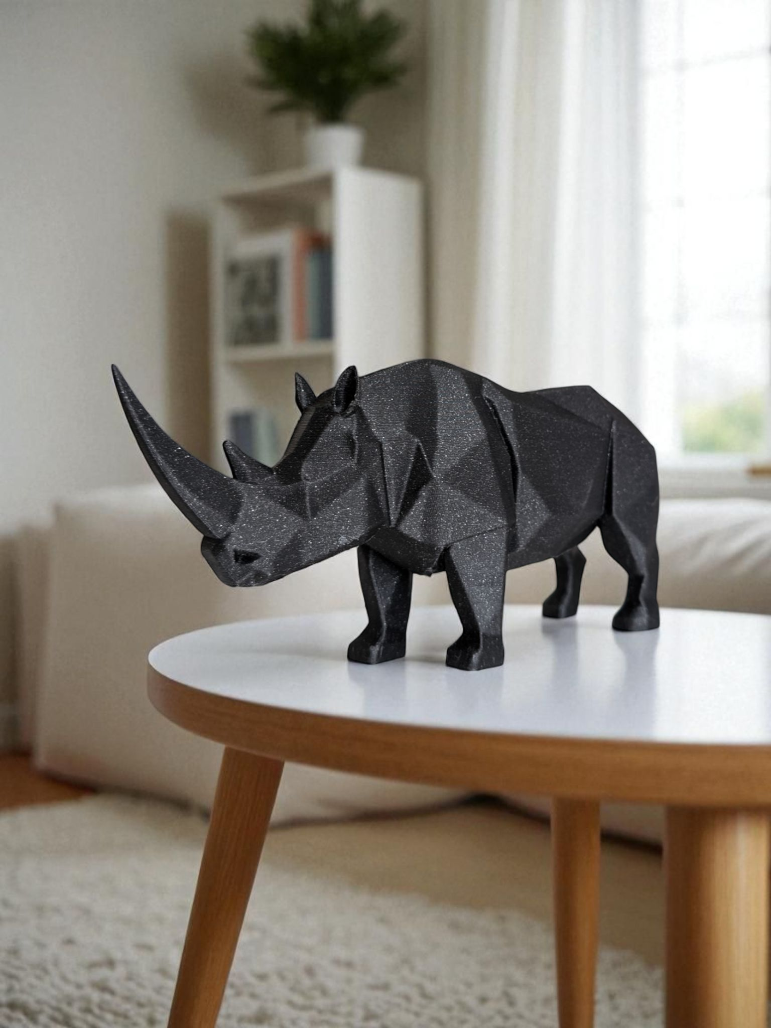 Low-poly rhinoceros — view 2