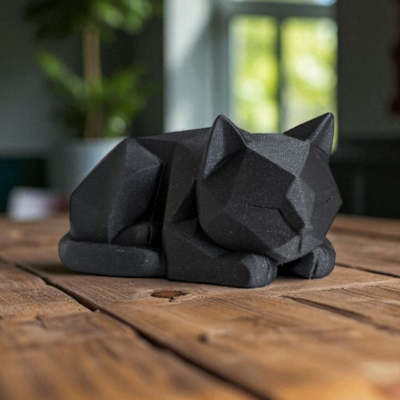 Chaton low poly en attente