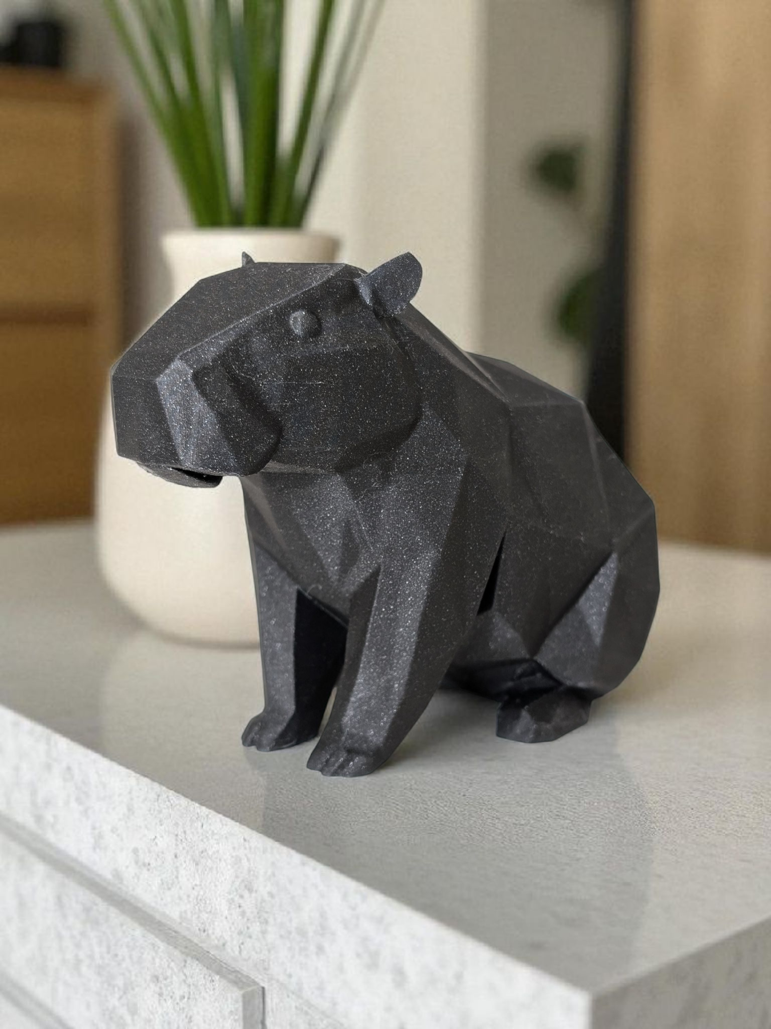 Minimalist low-poly capybara