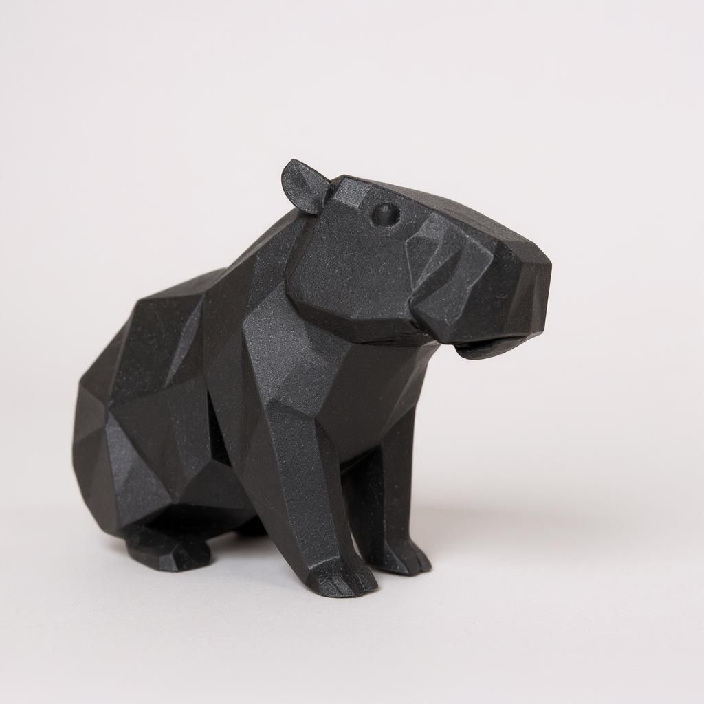 Minimalist low-poly capybara — view 4