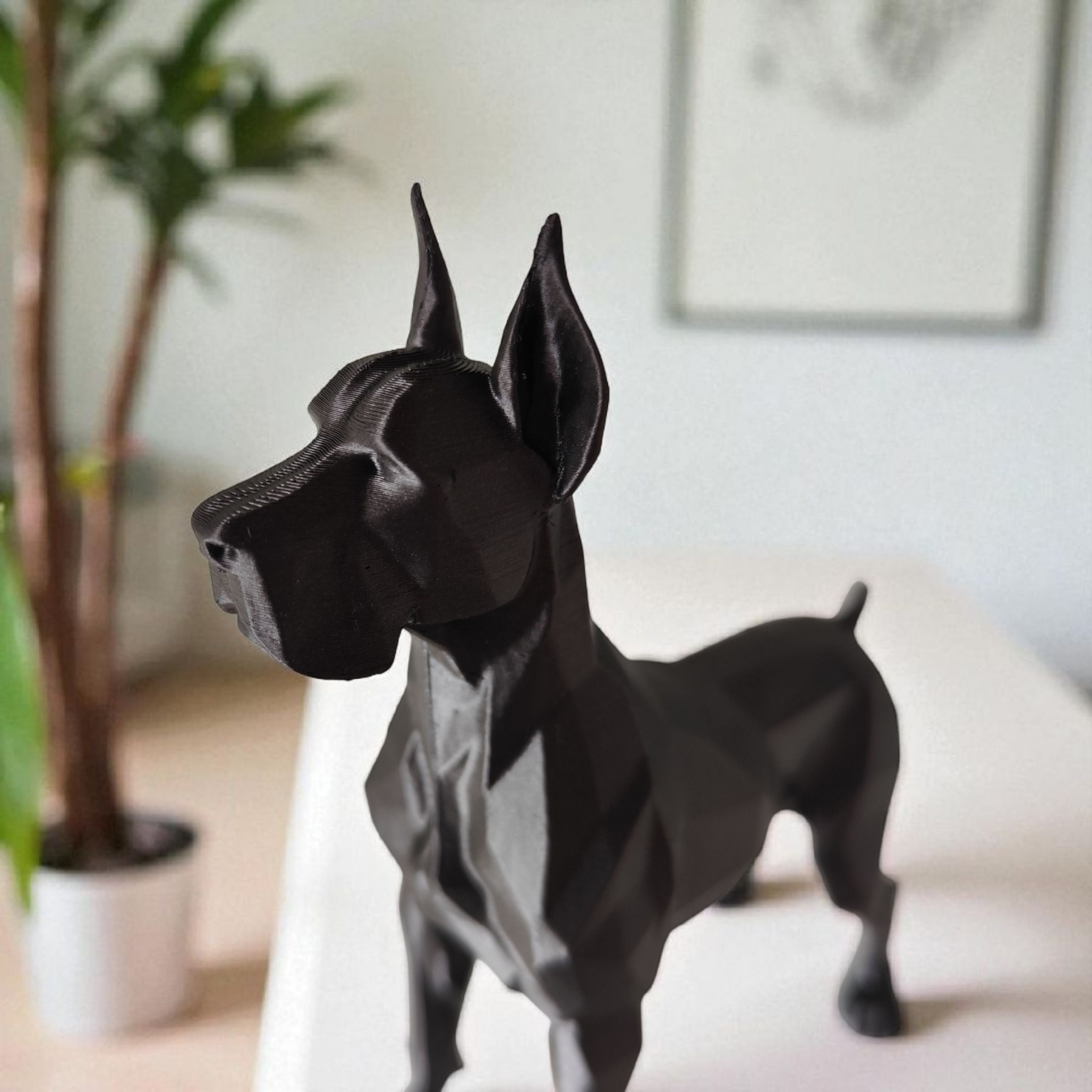 Low-poly Great Dane on guard — view 4