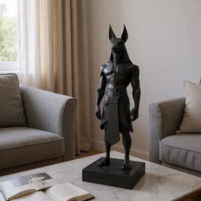 Statue Anubis low poly minimaliste