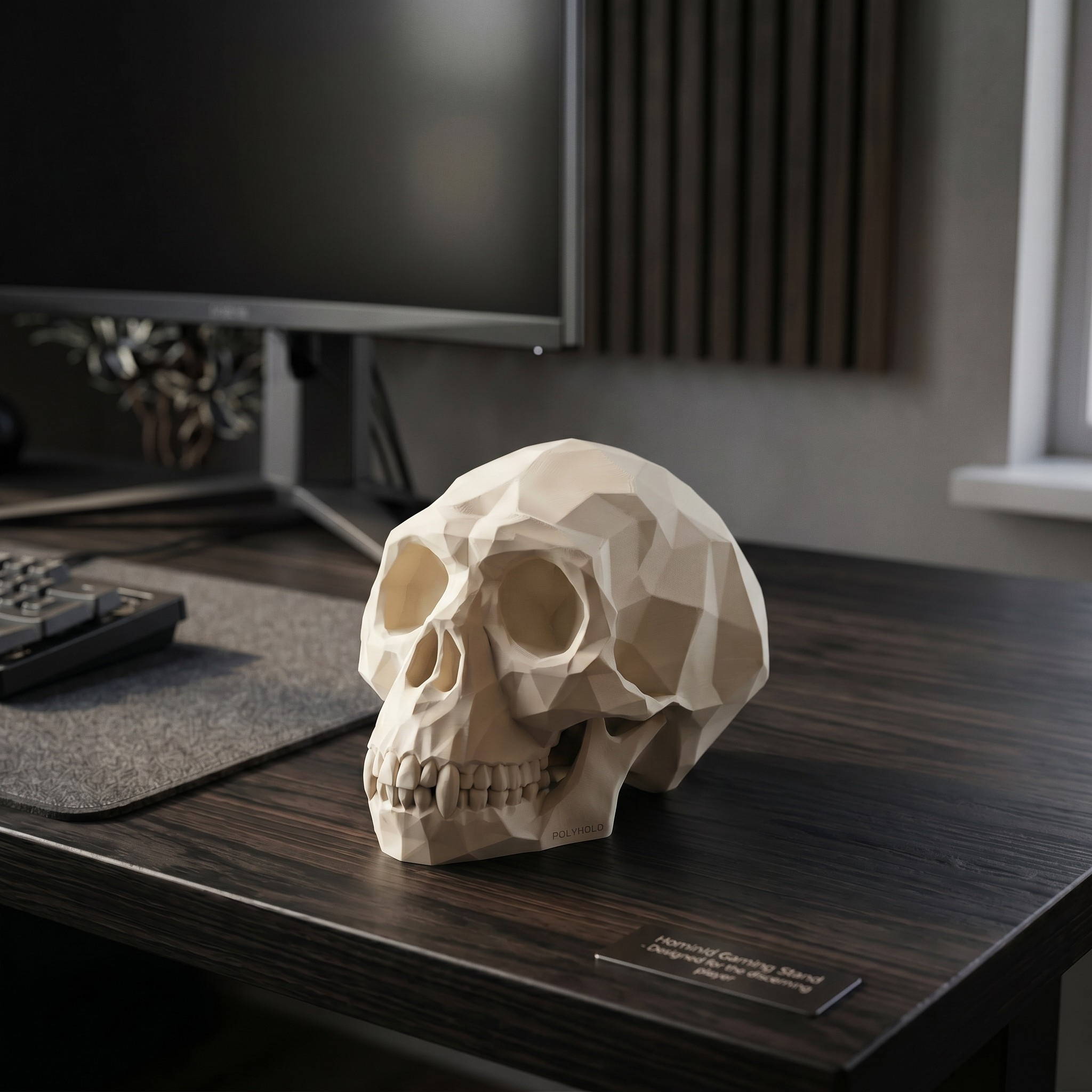 Crâne de singe low poly — vue 3