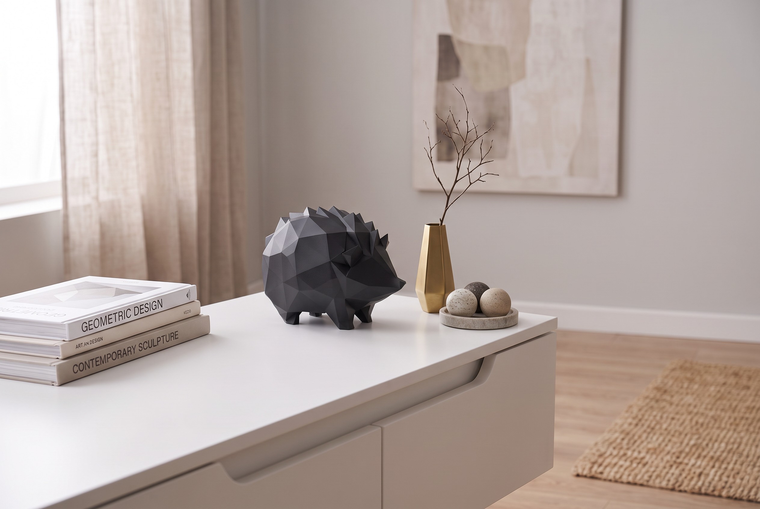Hérisson low poly d’automne