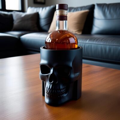 Rafraîchisseur / porte-bouteille crâne (whisky)