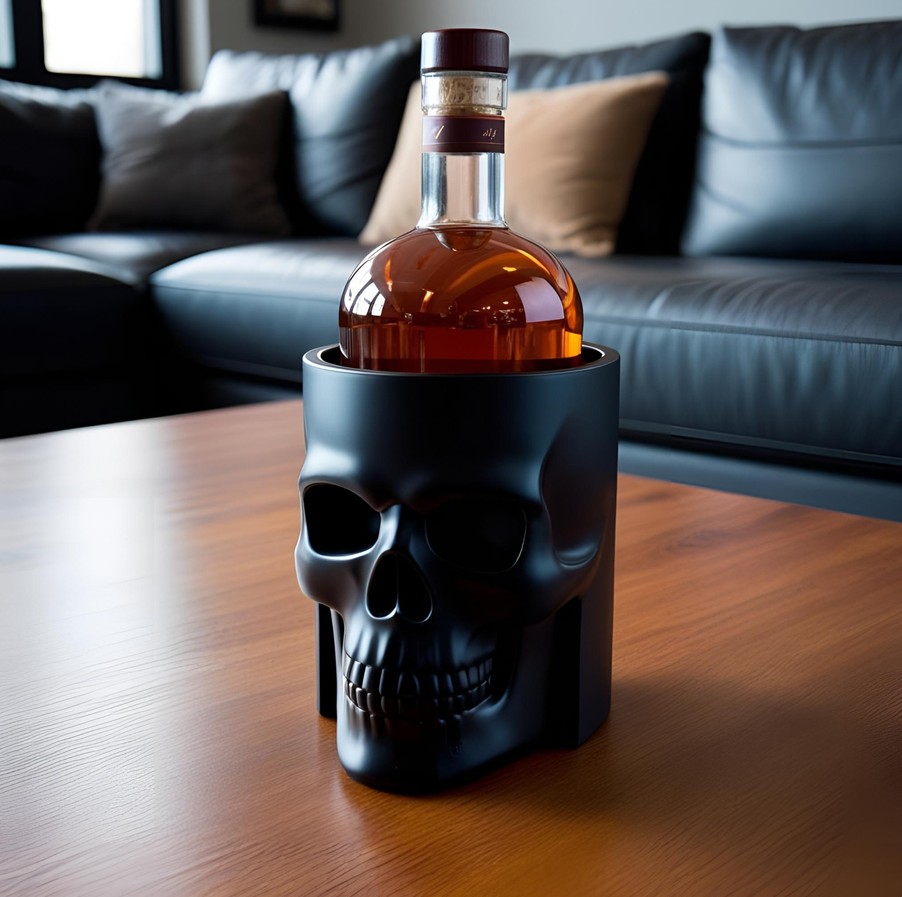 Skull bottle chiller / holder (whisky)