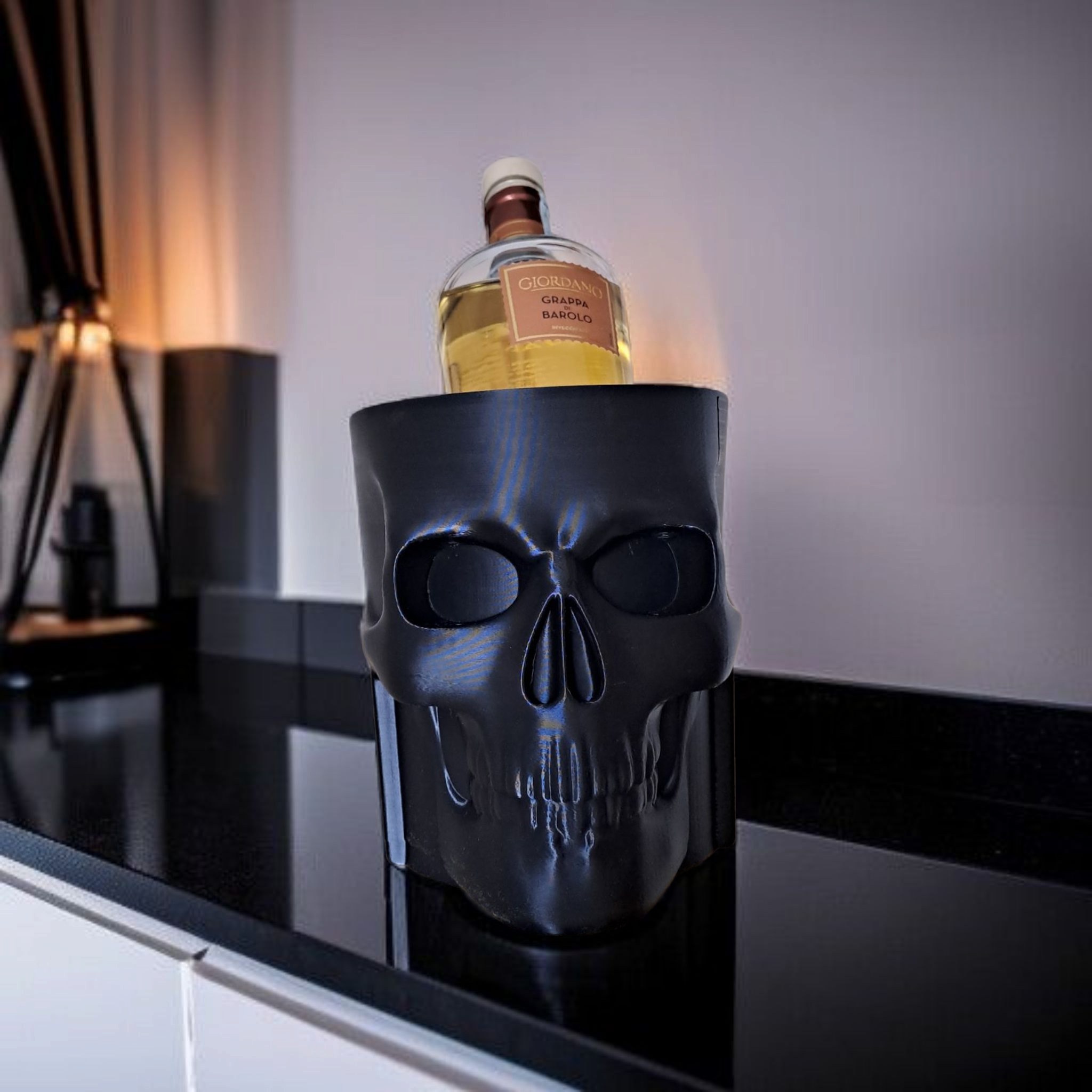 Skull bottle chiller / holder (whisky) — view 2