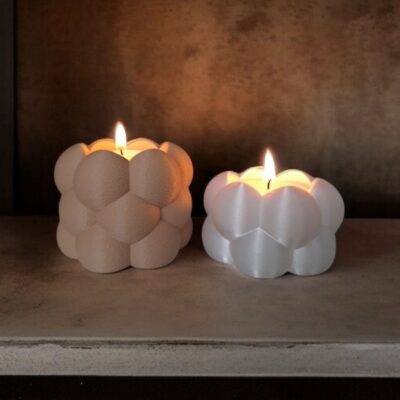 Duo de porte-bougies « Grandes bulles »