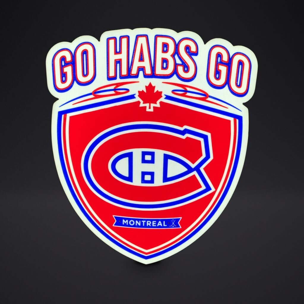 Lightbox hockey « Go Habs Go » — projet « Lumières de caractère », Komplice3D