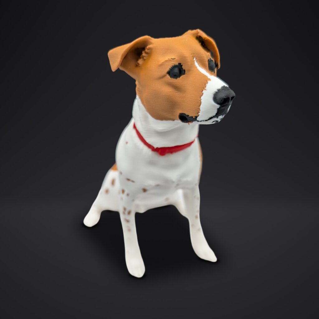 Figurine imprimée, de trois quarts — projet « Le petit malin », Komplice3D