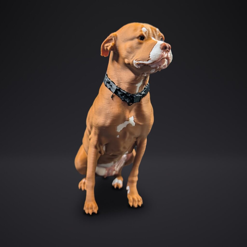 Figurine imprimée, autre angle — projet « Regard fier », Komplice3D