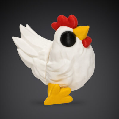 Amis de la basse-cour — coq, poule et poussin, impression 3D