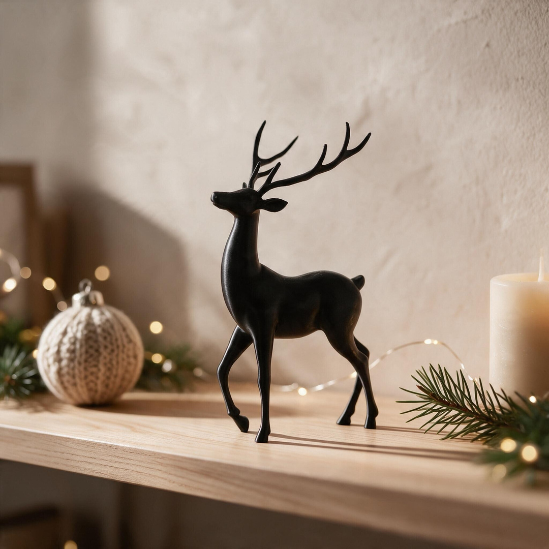Minimalist Christmas deer, 3D printed