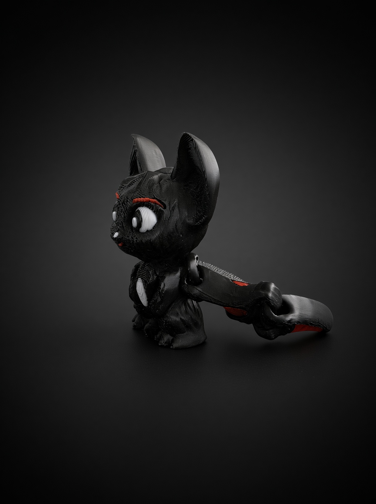 Chauve-souris articulée – noire aux ailes rouges, impression 3D, photo 5