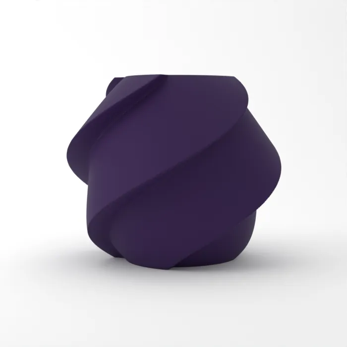 Vase torsadé imprimé en 3D, fini classique, couleur violet indigo