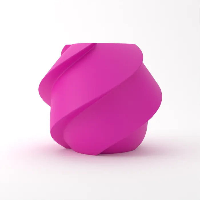Vase torsadé imprimé en 3D, fini classique, couleur magenta
