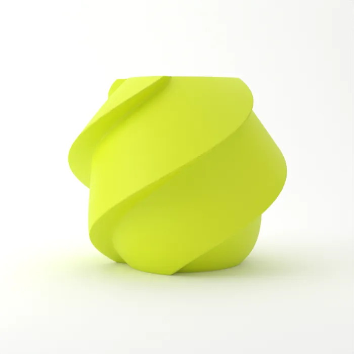 Vase torsadé imprimé en 3D, fini classique, couleur vert vif