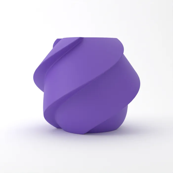 Vase torsadé imprimé en 3D, fini classique, couleur violet