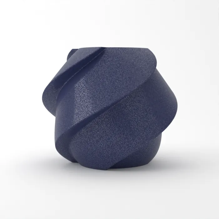 Vase torsadé imprimé en 3D, fini galaxie, couleur nébuleuse