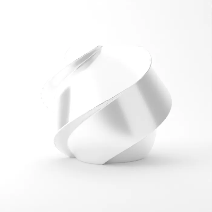 Vase torsadé imprimé en 3D, fini soie+, couleur blanc