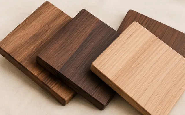 Échantillons d’essences de bois pour la gravure laser