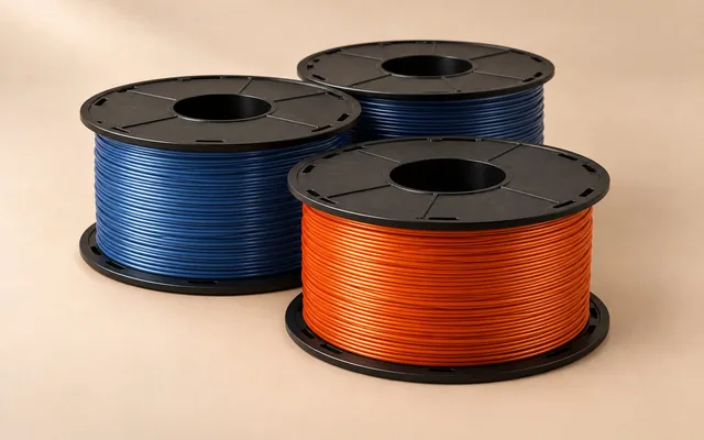 Bobines de filament PETG bleu et orange pour l’impression 3D