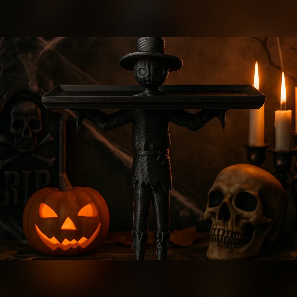 Scarecrow tray – Halloween display stand, 3D printed, photo 2