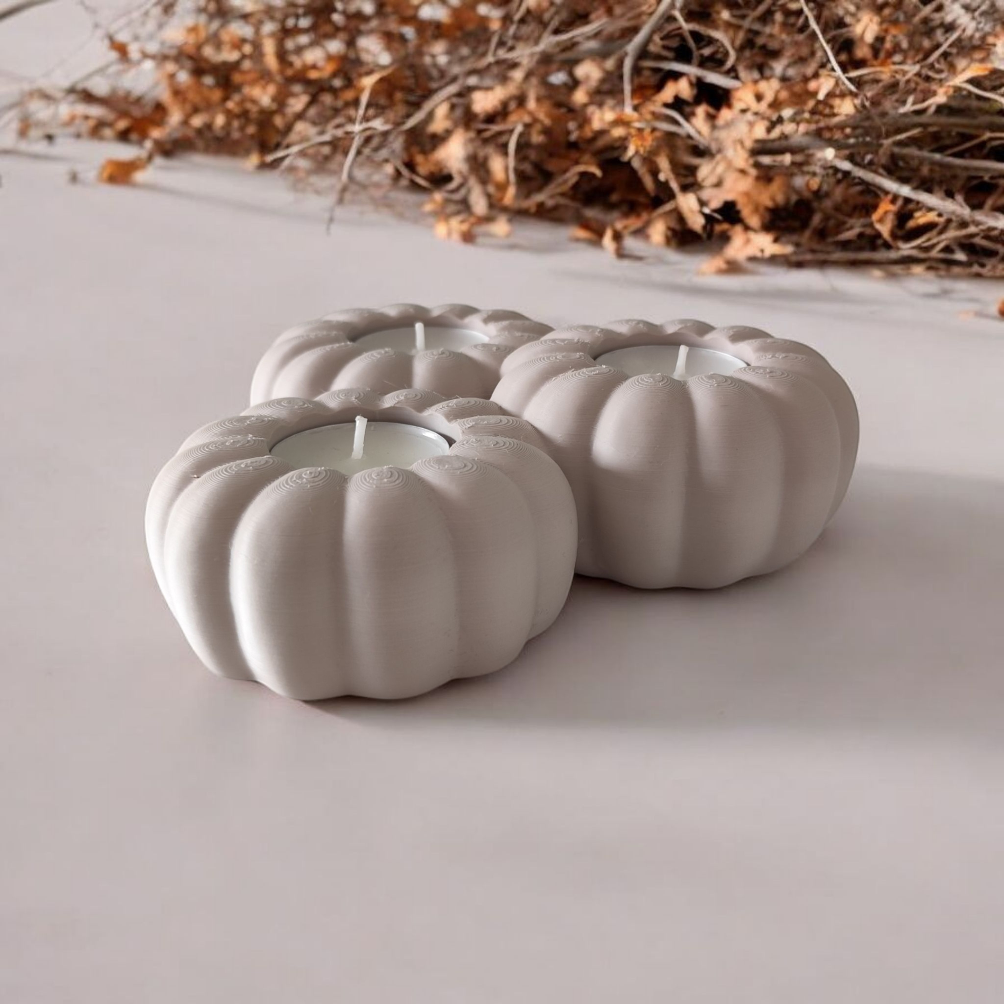 Autumn pumpkin candle holder — view 3