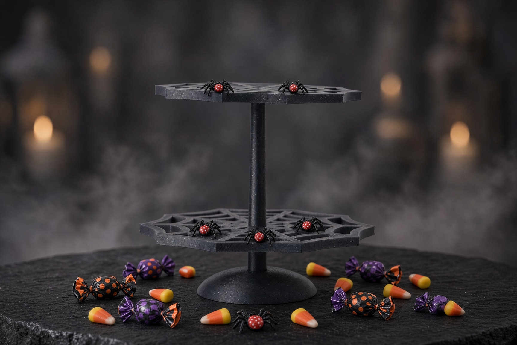 Présentoir à bonbons toile d’araignée – 2 étages, impression 3D, photo 2