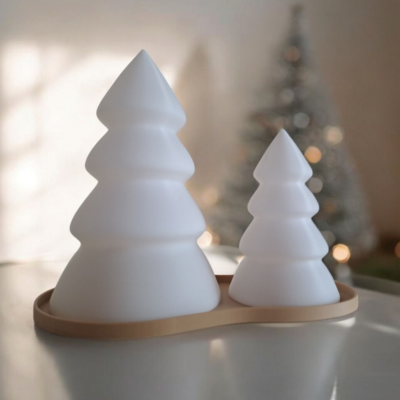 Ensemble de sapins de Noël avec plateau (DEL)