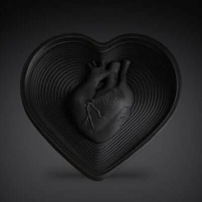 Vide-poche cœur anatomique – plateau gothique, impression 3D
